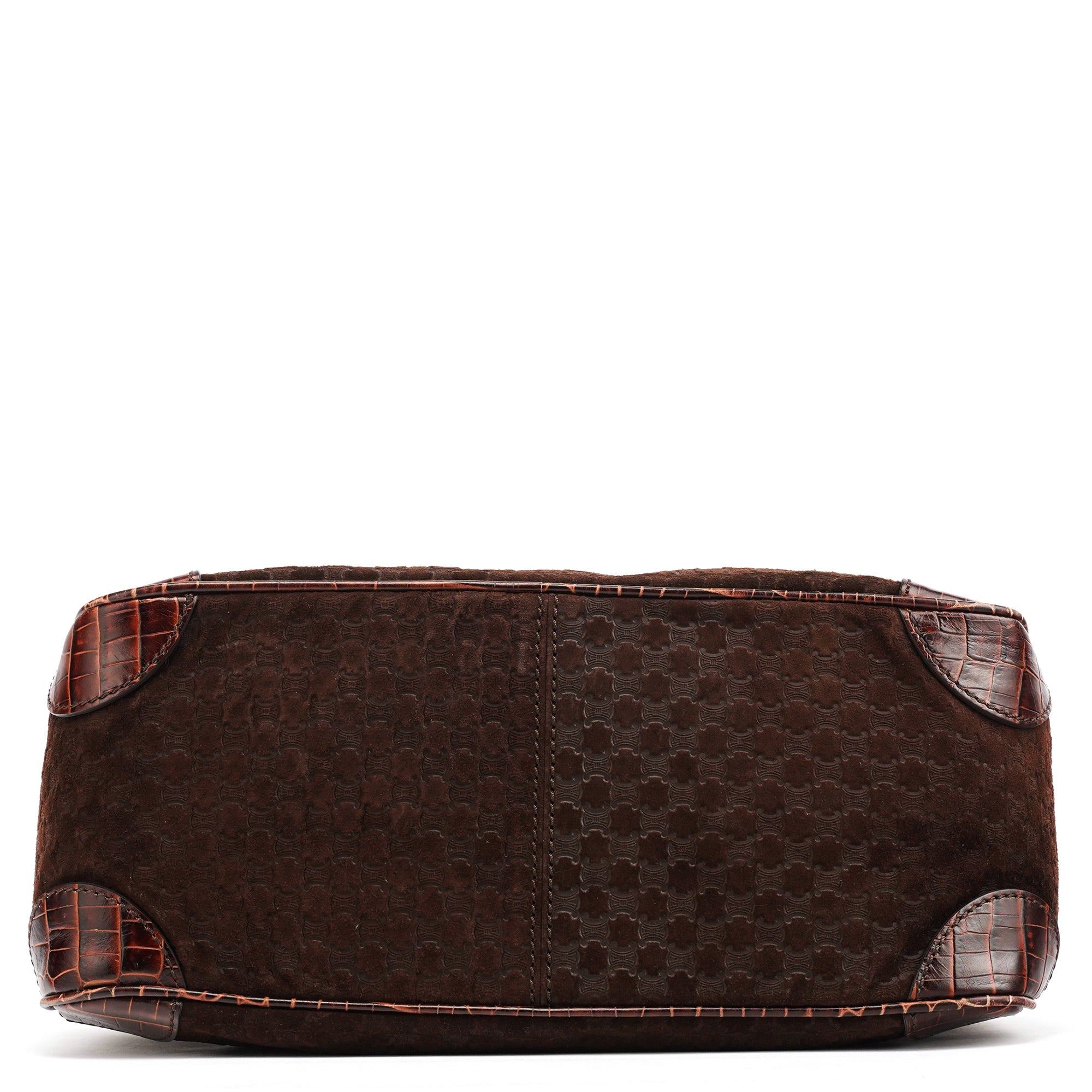 Brown Embossed Suede Boogie Tote Bag
