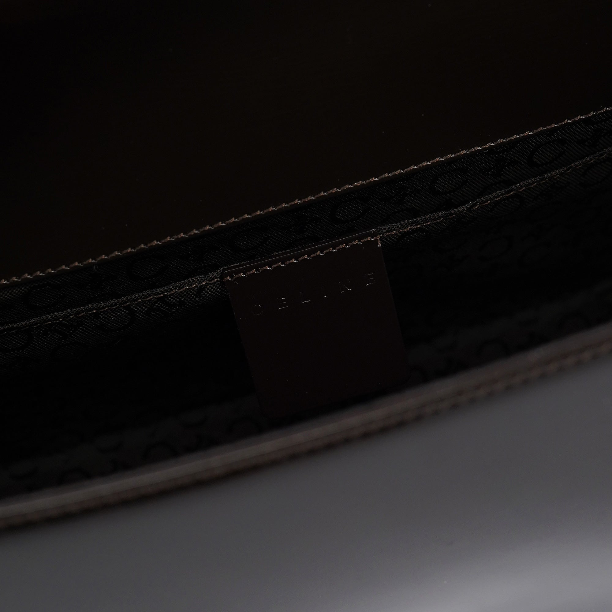 Brown Fur Patent Leather Shoulder Bag