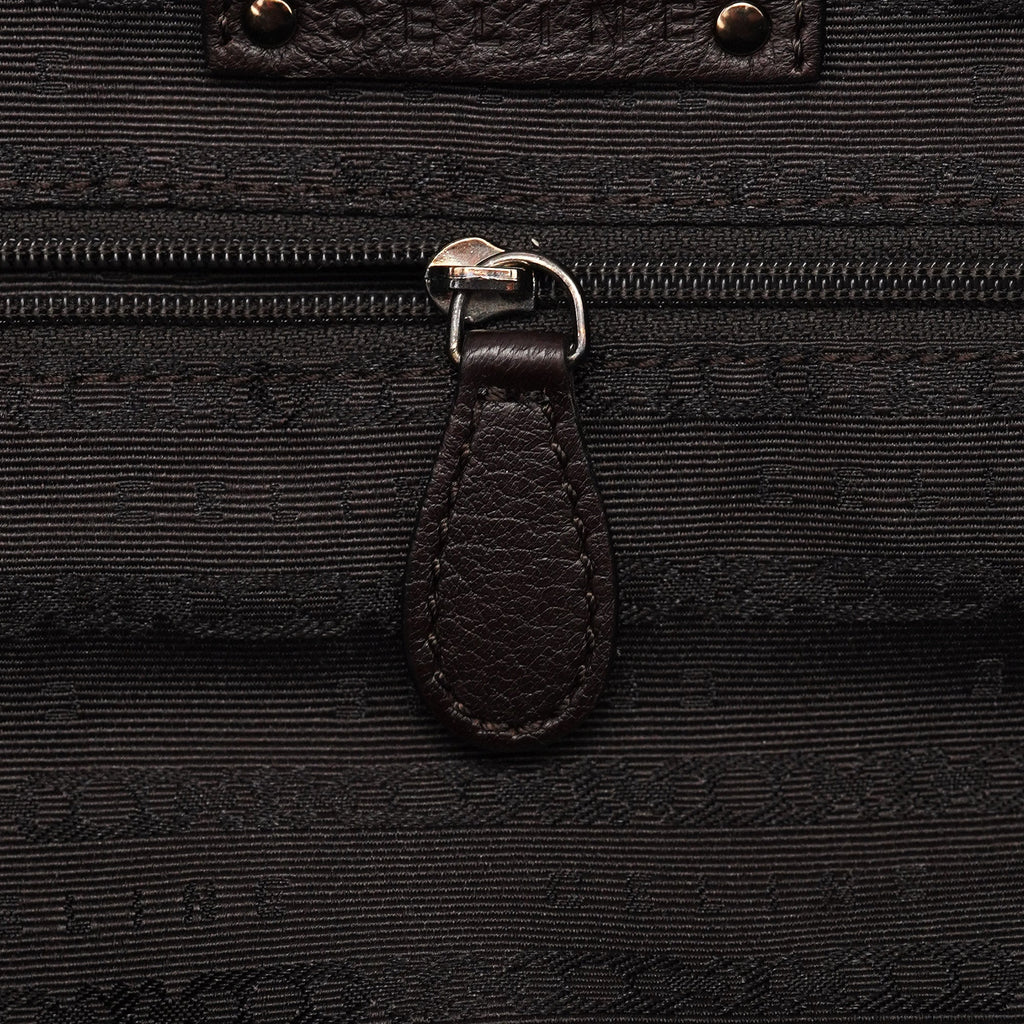 Brown Leather 2-Way Tote Bag