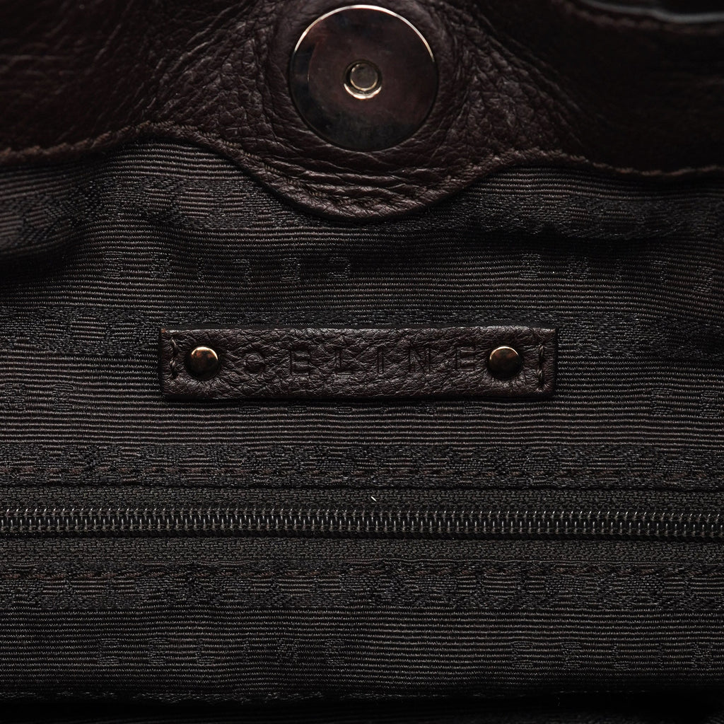 Brown Leather 2-Way Tote Bag