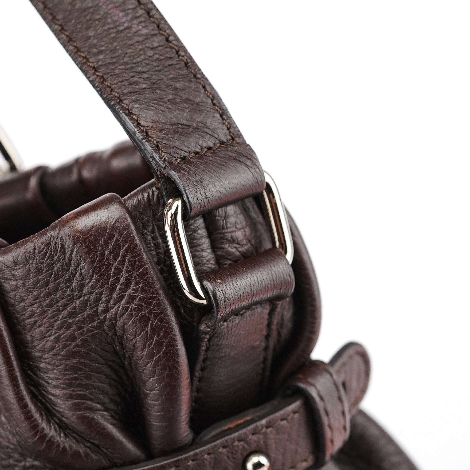 Brown Leather 2-Way Tote Bag