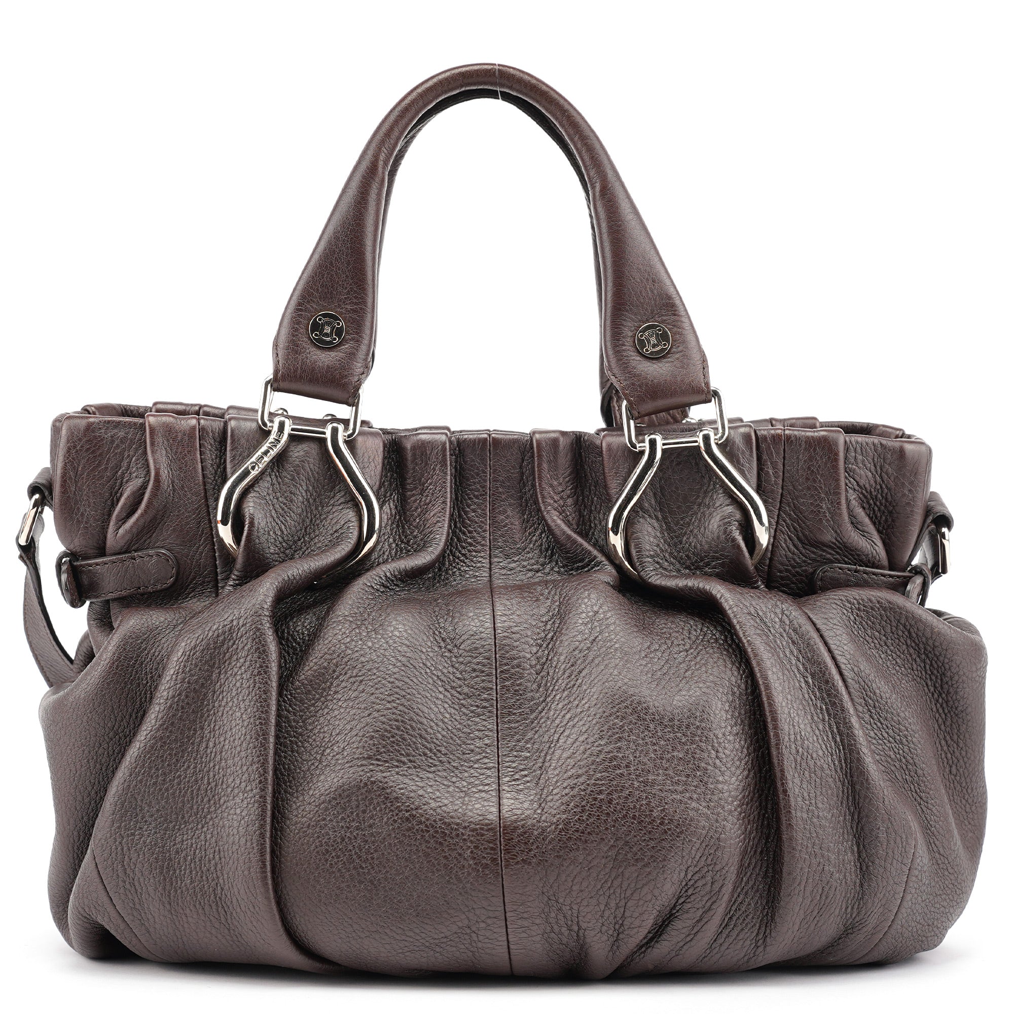 Brown Leather 2-Way Tote Bag
