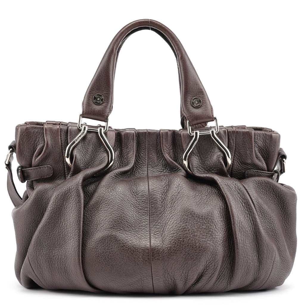 Brown Leather 2-Way Tote Bag