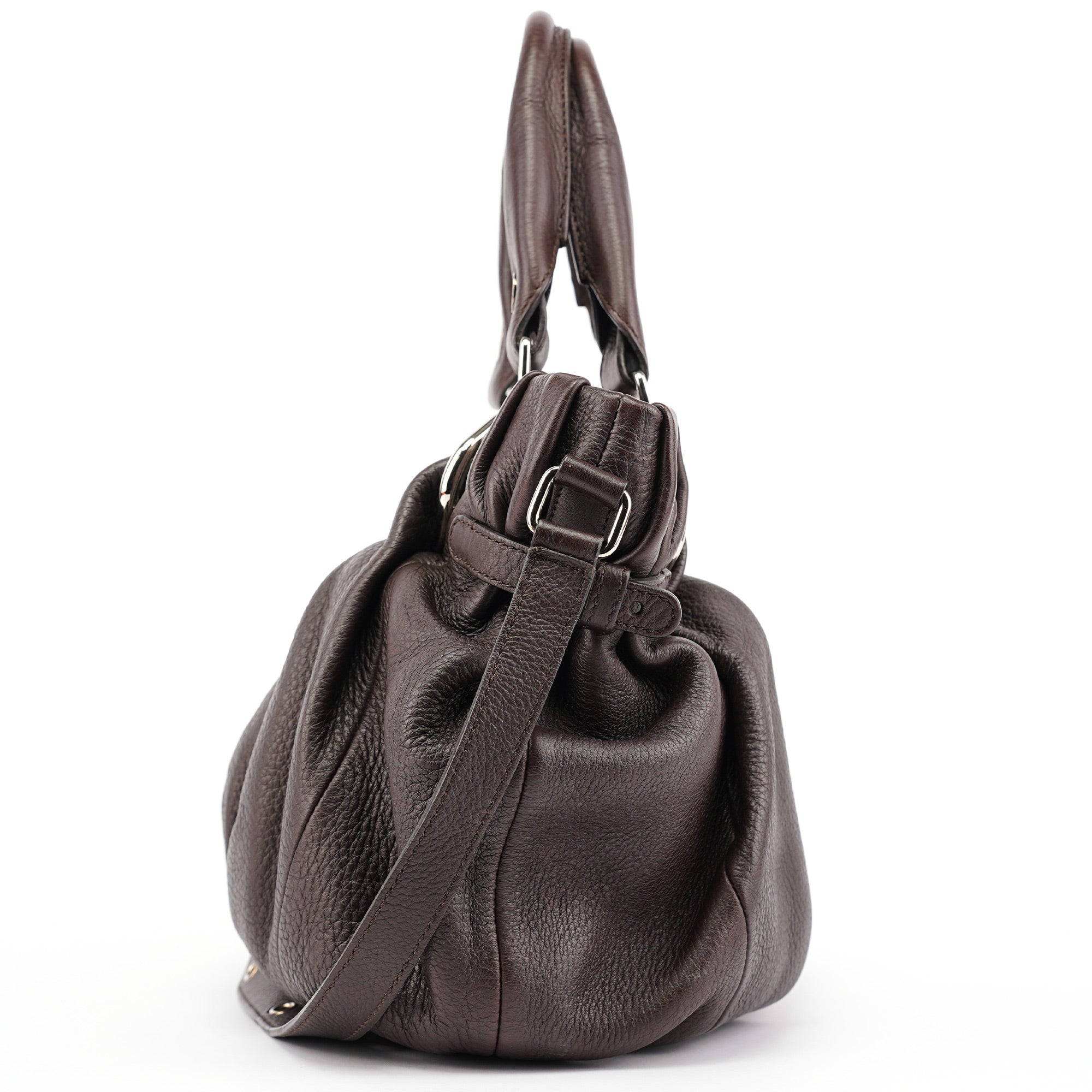 Brown Leather 2-Way Tote Bag
