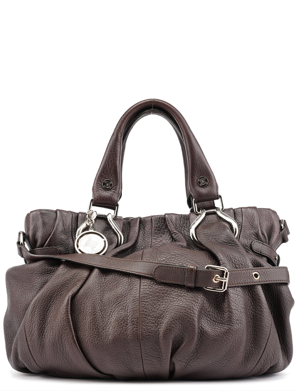 Brown Leather 2-Way Tote Bag