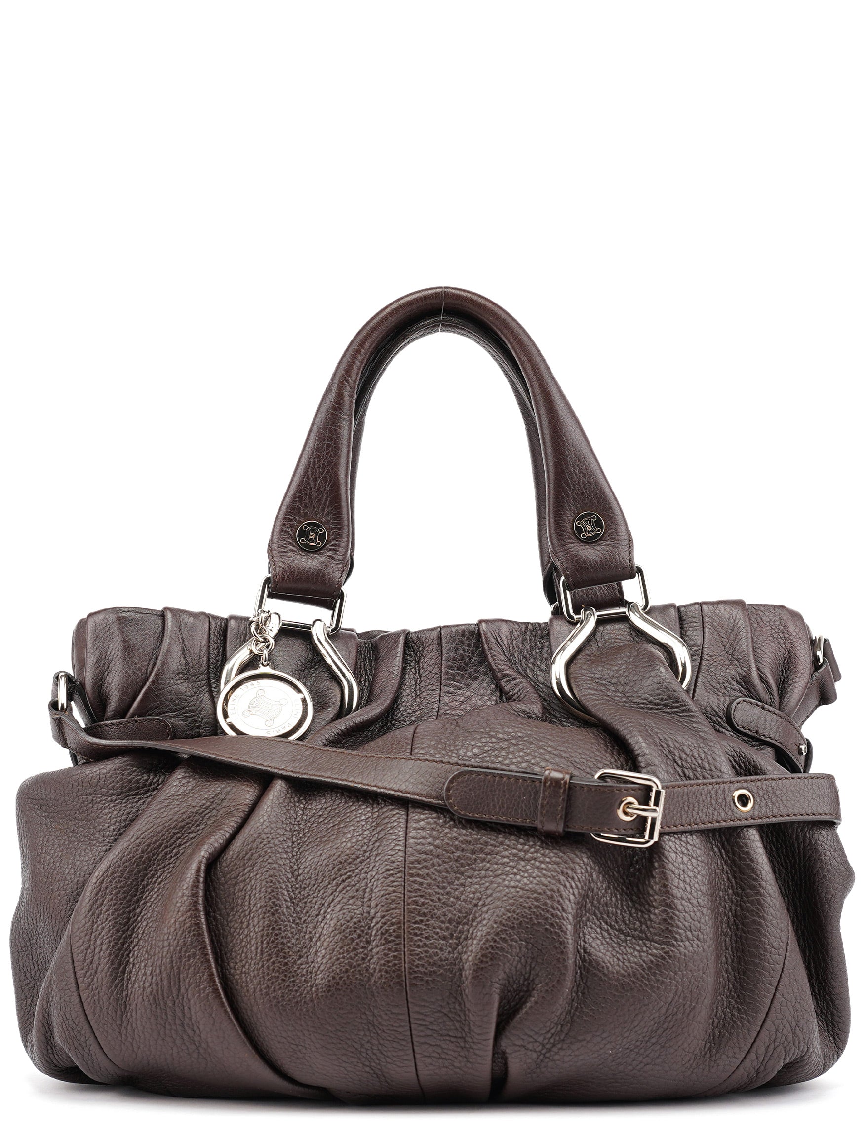 Brown Leather 2-Way Tote Bag