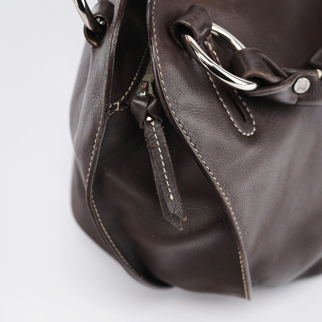 Brown Leather Bittersweet Shoulder Bag