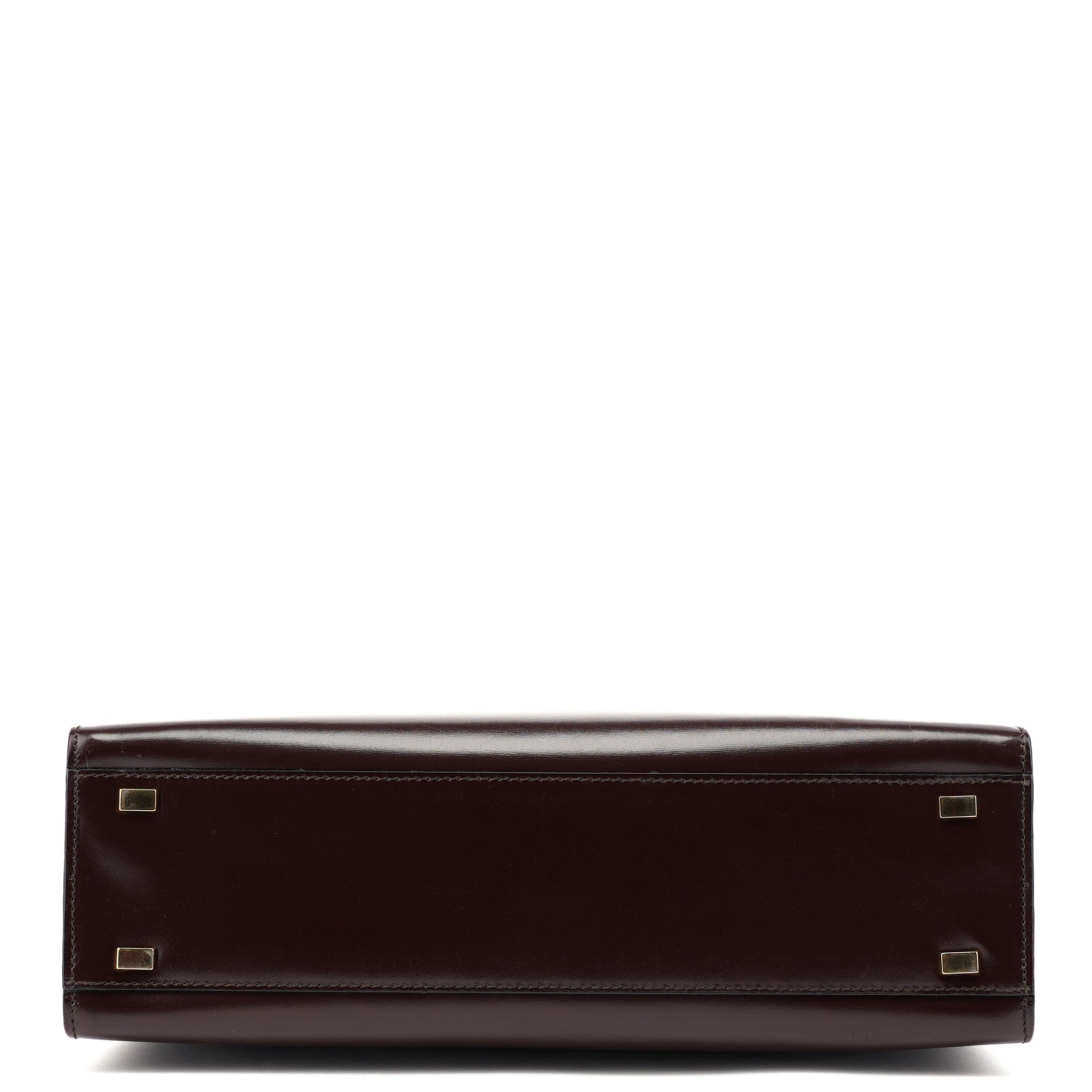 Brown Leather Gold 2-Way Top Handle Bag