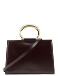 Brown Leather Gold 2-Way Top Handle Bag