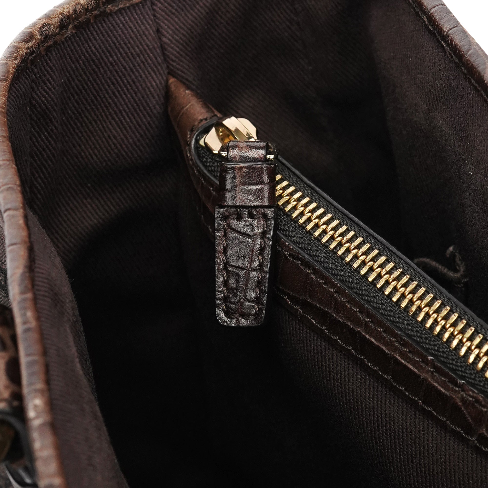 Brown Leather Monogram Boogie Tote Bag