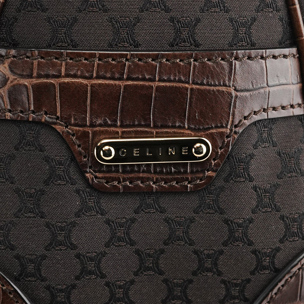 Brown Leather Monogram Boogie Tote Bag