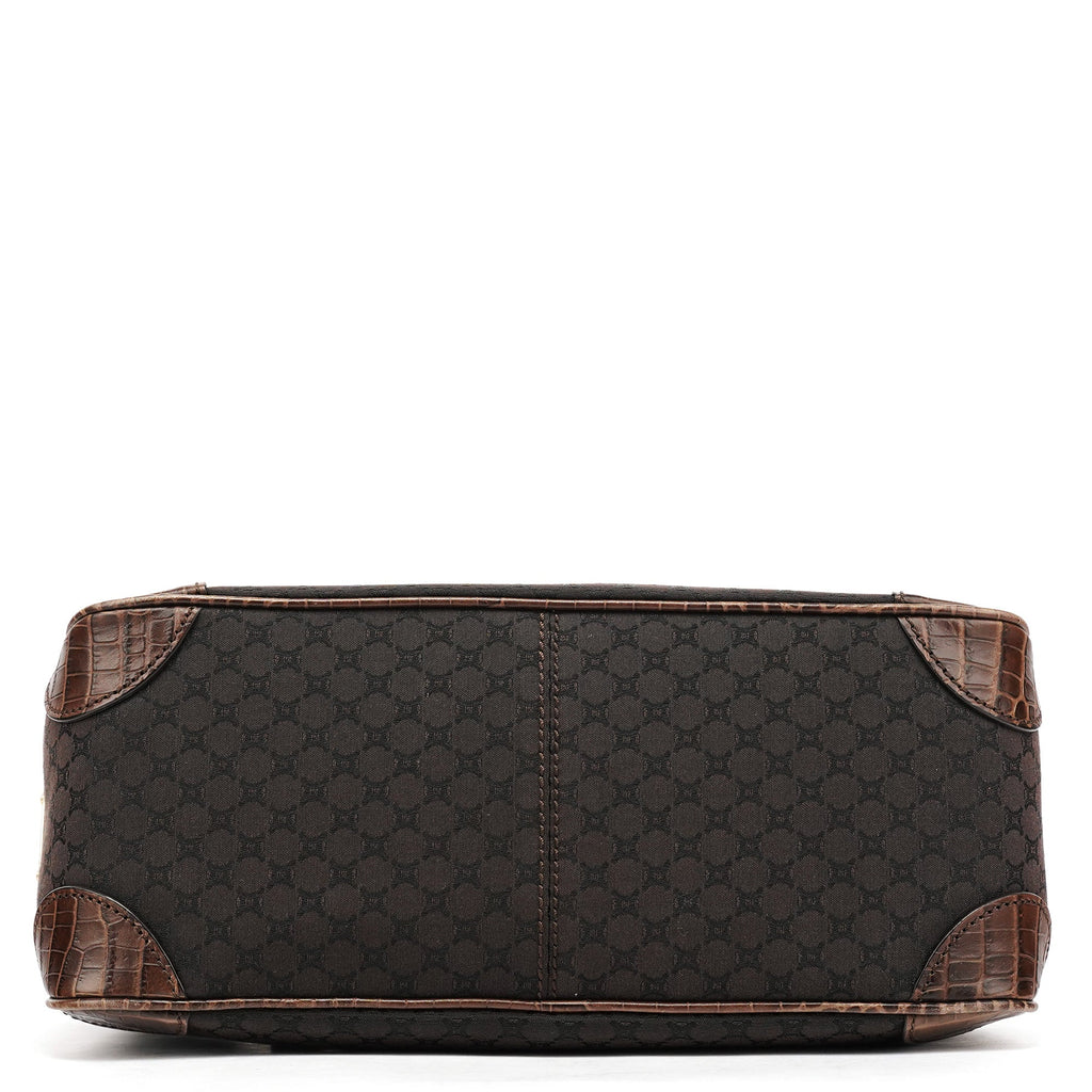 Brown Leather Monogram Boogie Tote Bag