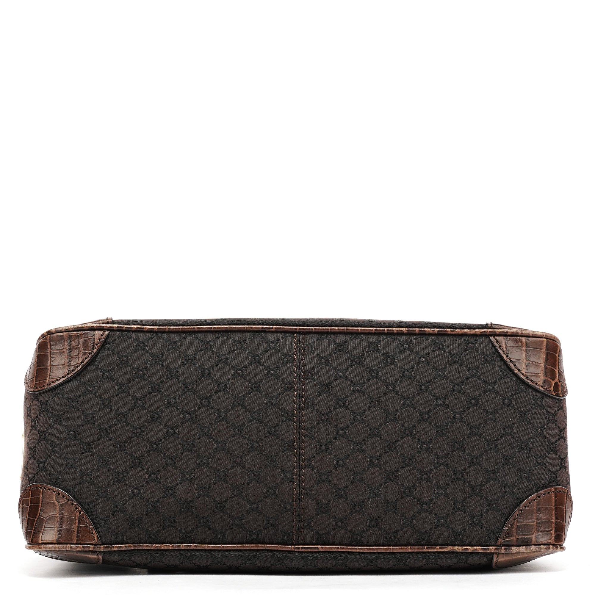 Brown Leather Monogram Boogie Tote Bag