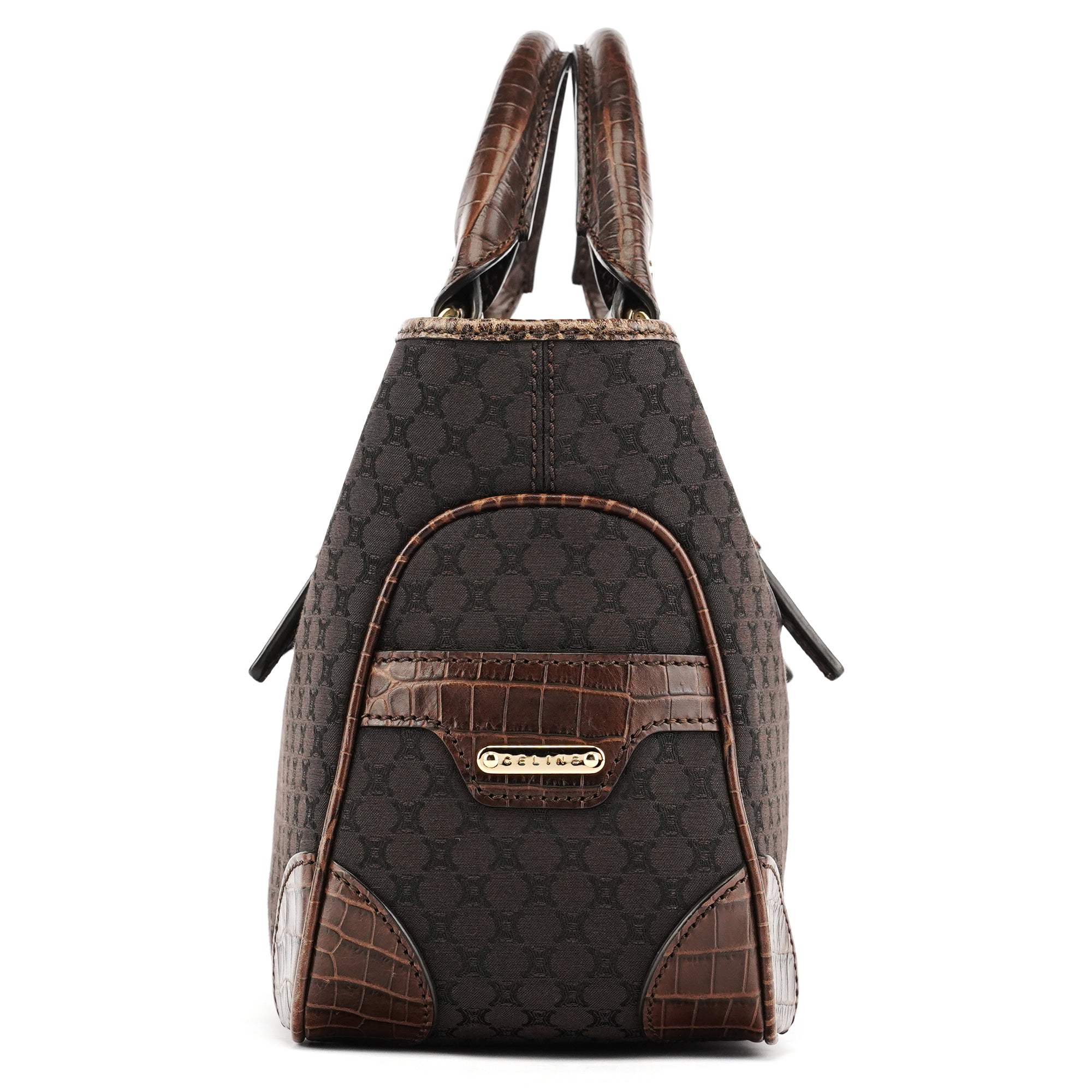 Brown Leather Monogram Boogie Tote Bag