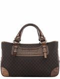 Brown Leather Monogram Boogie Tote Bag