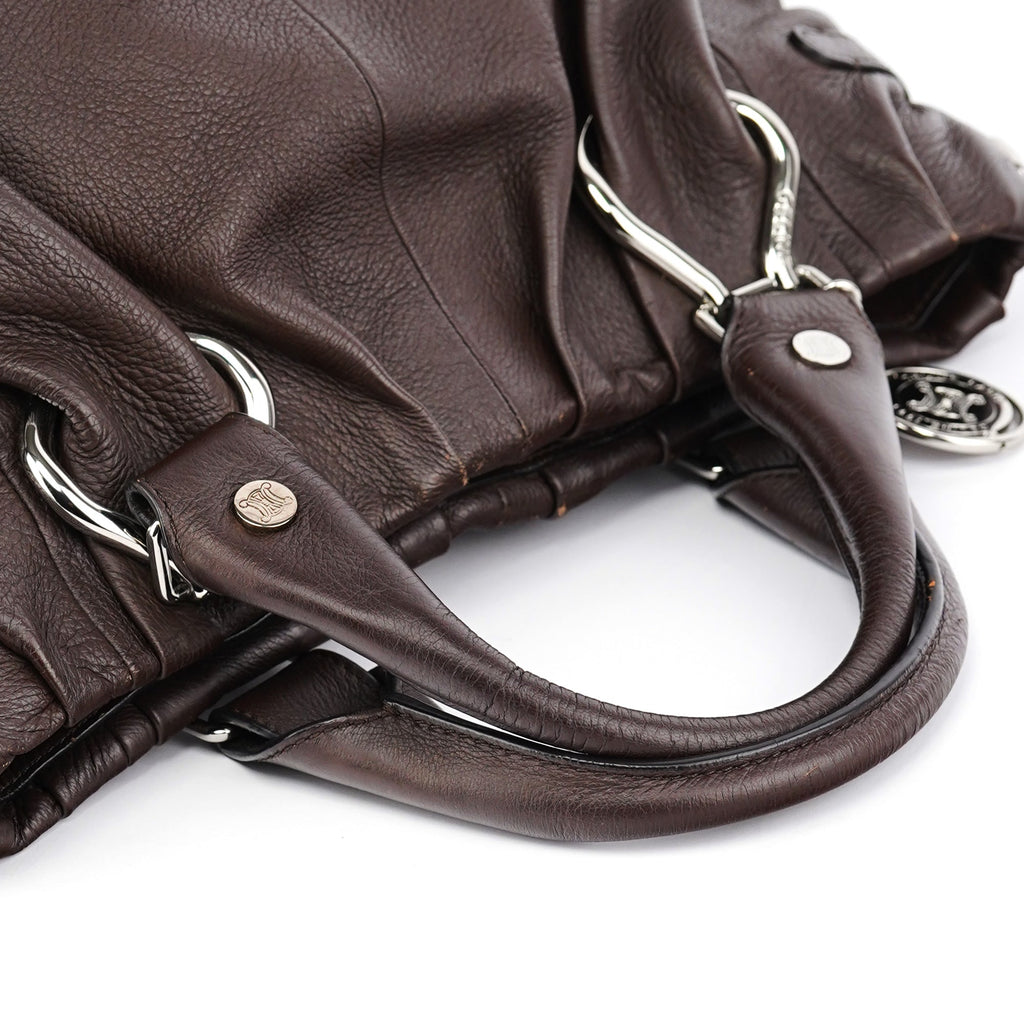 Brown Leather Pillow 2-Way Bag
