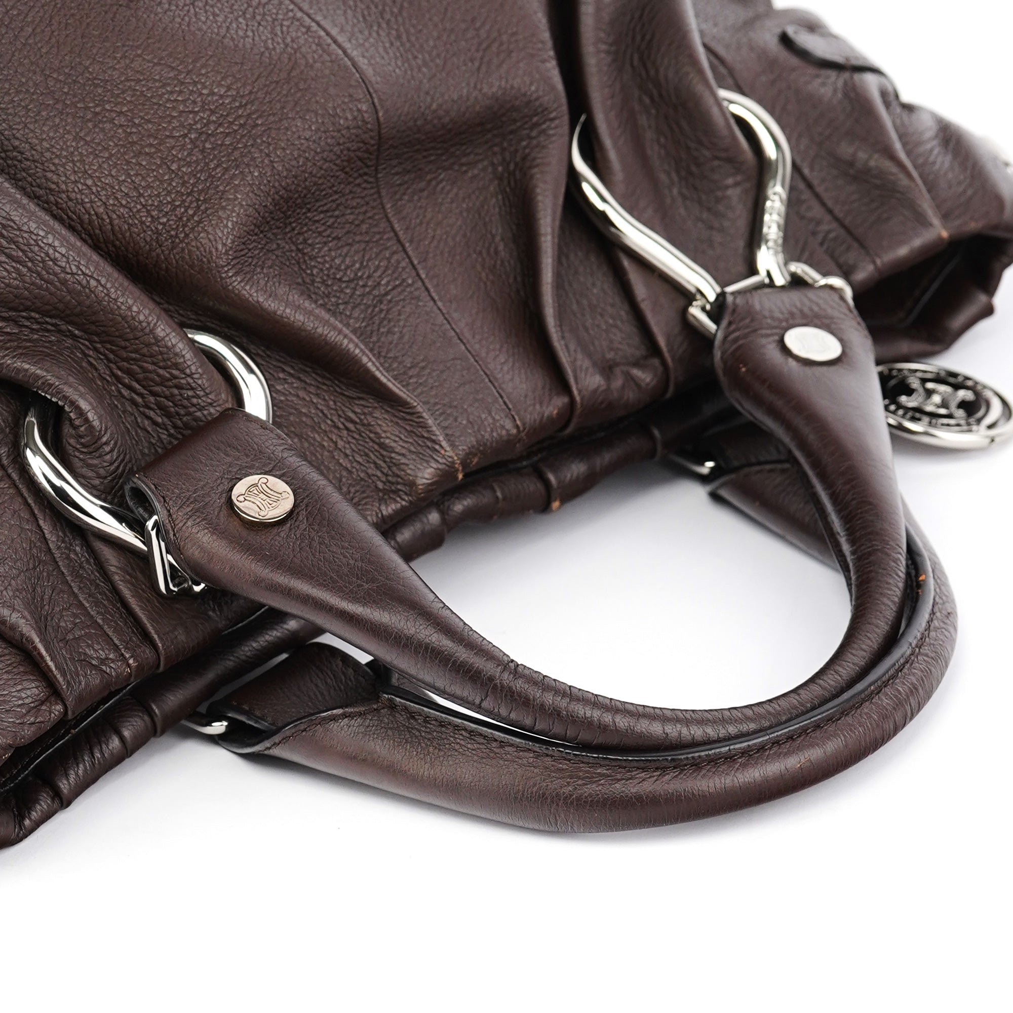 Brown Leather Pillow 2-Way Bag