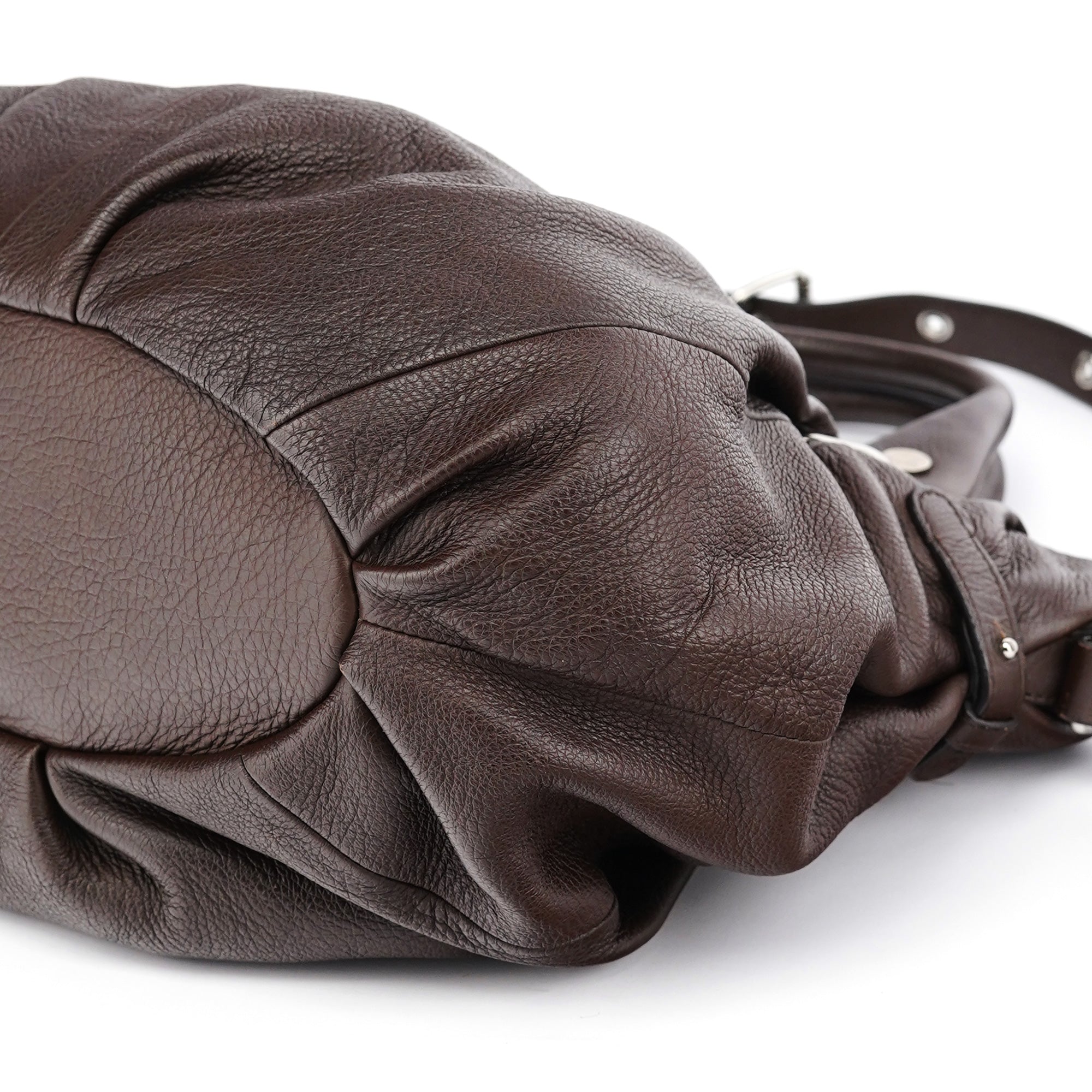 Brown Leather Pillow 2-Way Bag