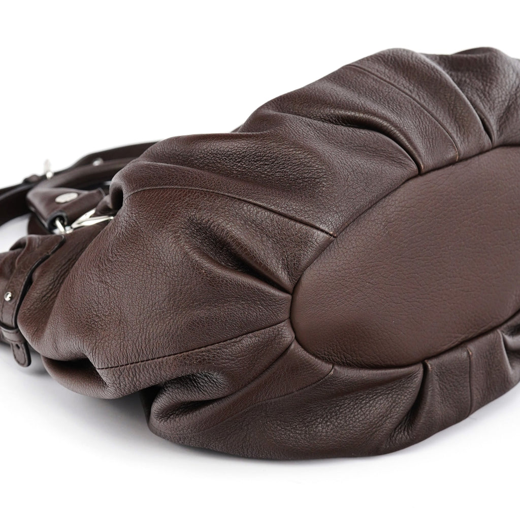 Brown Leather Pillow 2-Way Bag