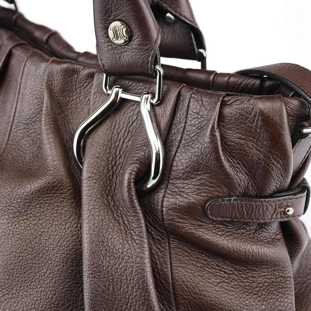 Brown Leather Pillow 2-Way Bag