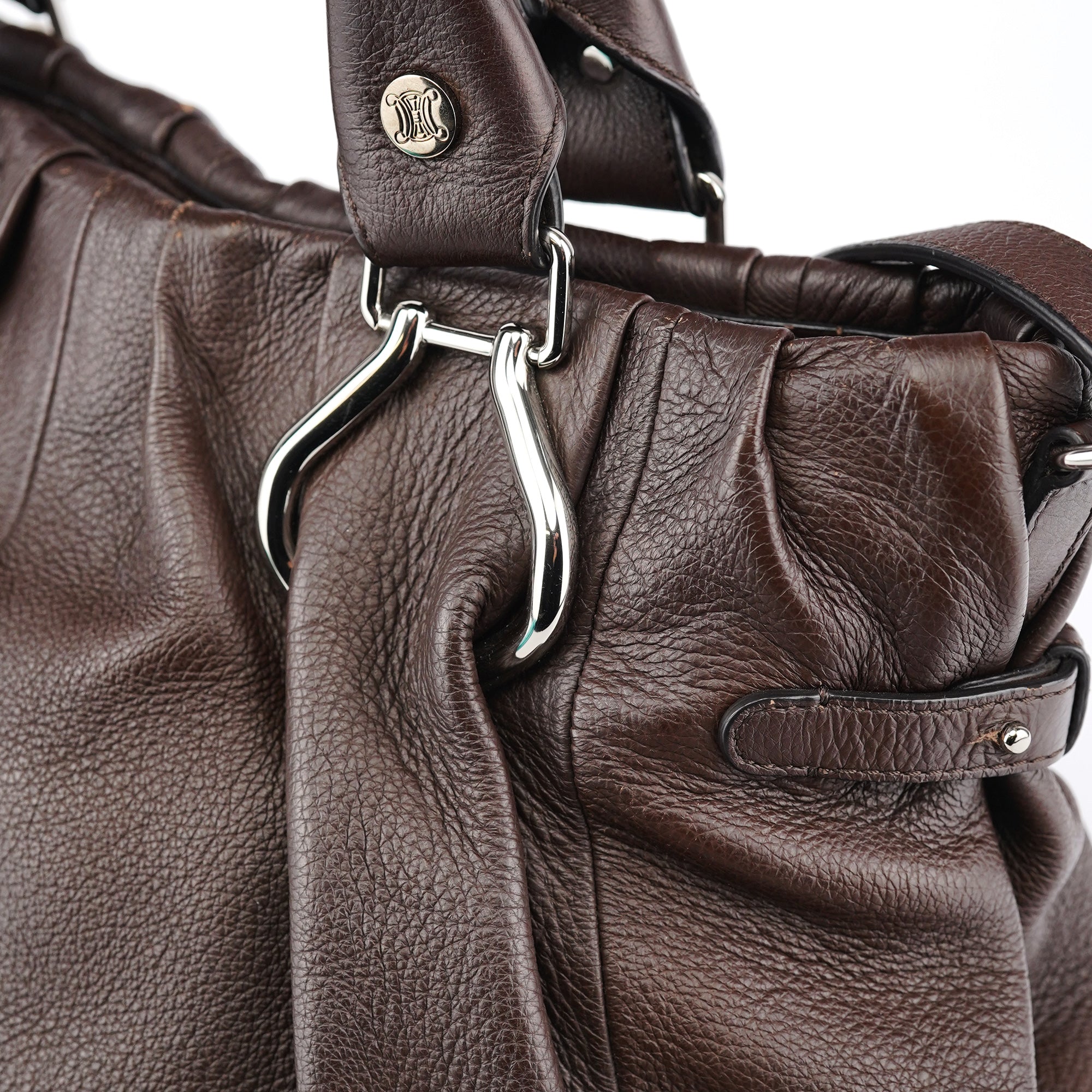 Brown Leather Pillow 2-Way Bag