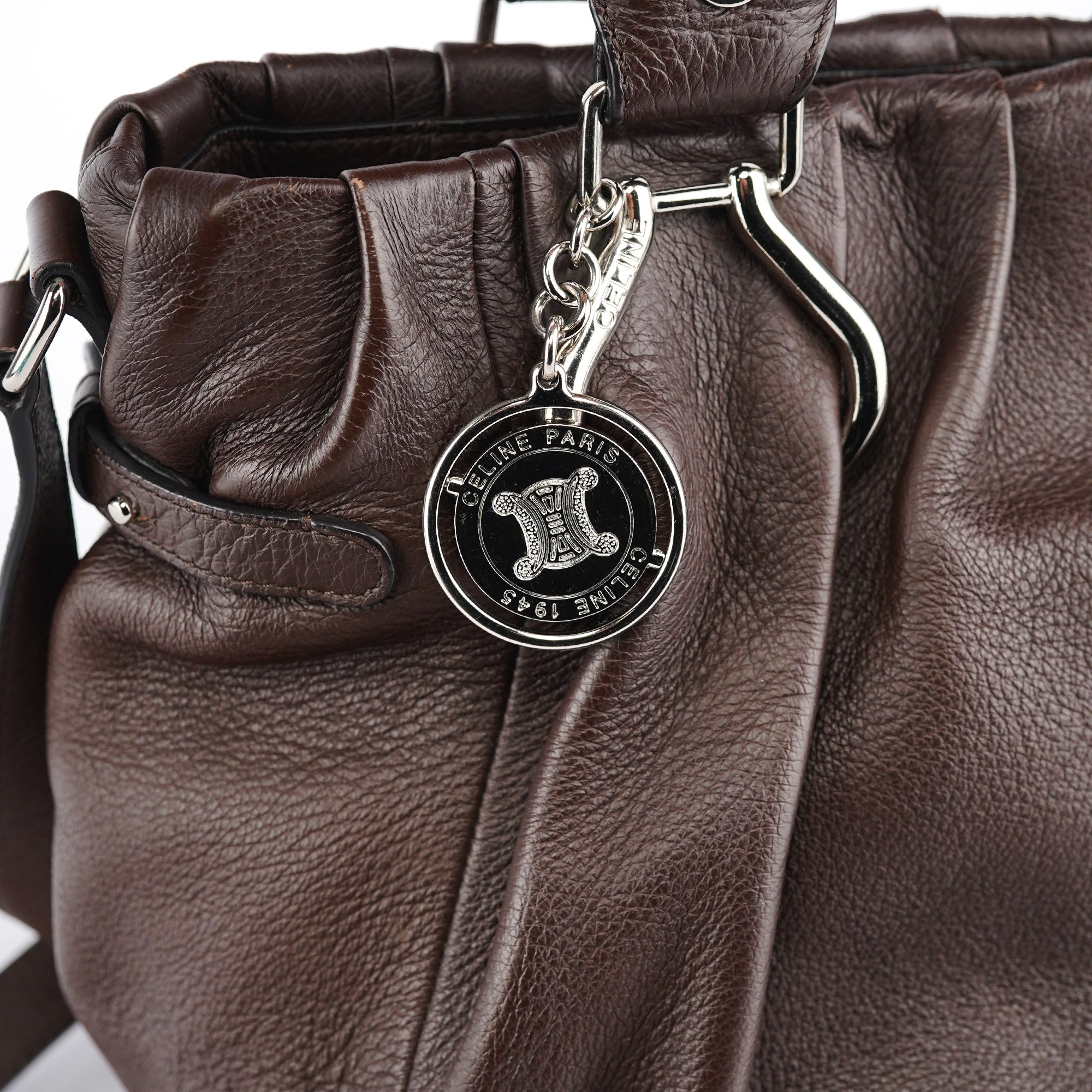 Brown Leather Pillow 2-Way Bag