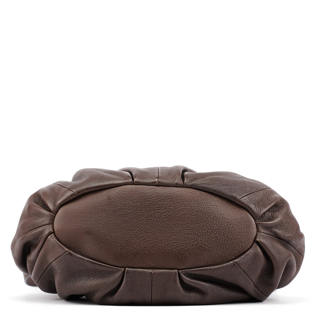 Brown Leather Pillow 2-Way Bag