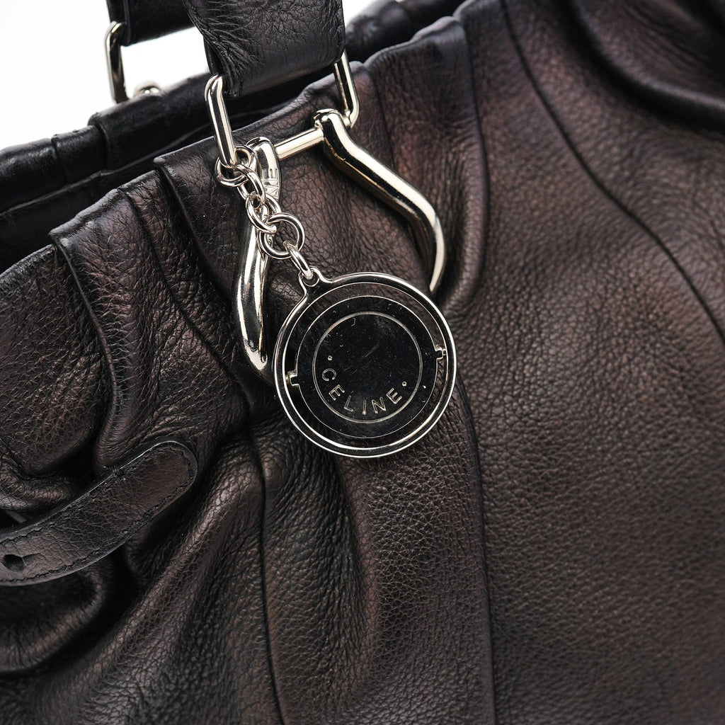 Brown Leather Pillow 2-Way Tote Bag