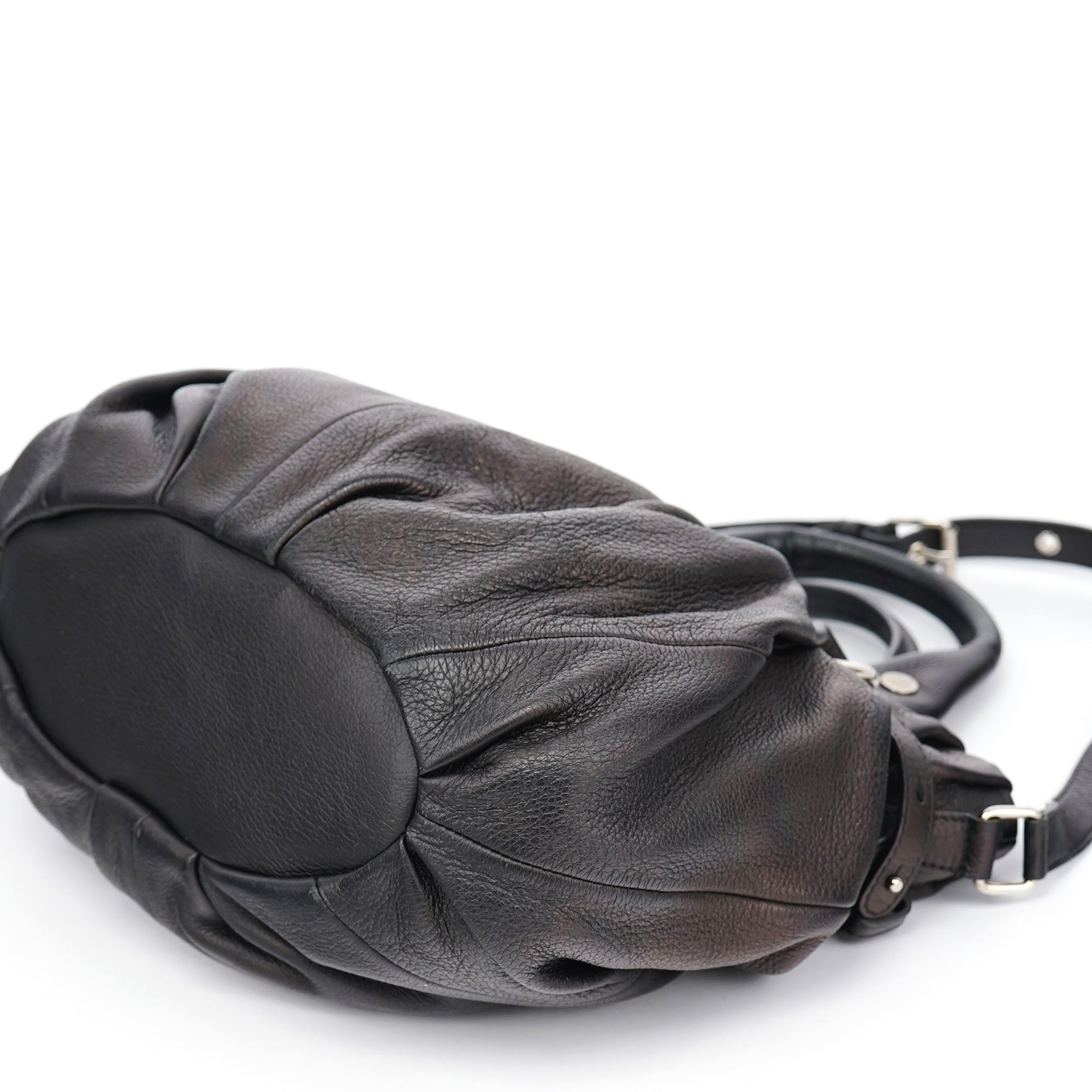 Brown Leather Pillow 2-Way Tote Bag