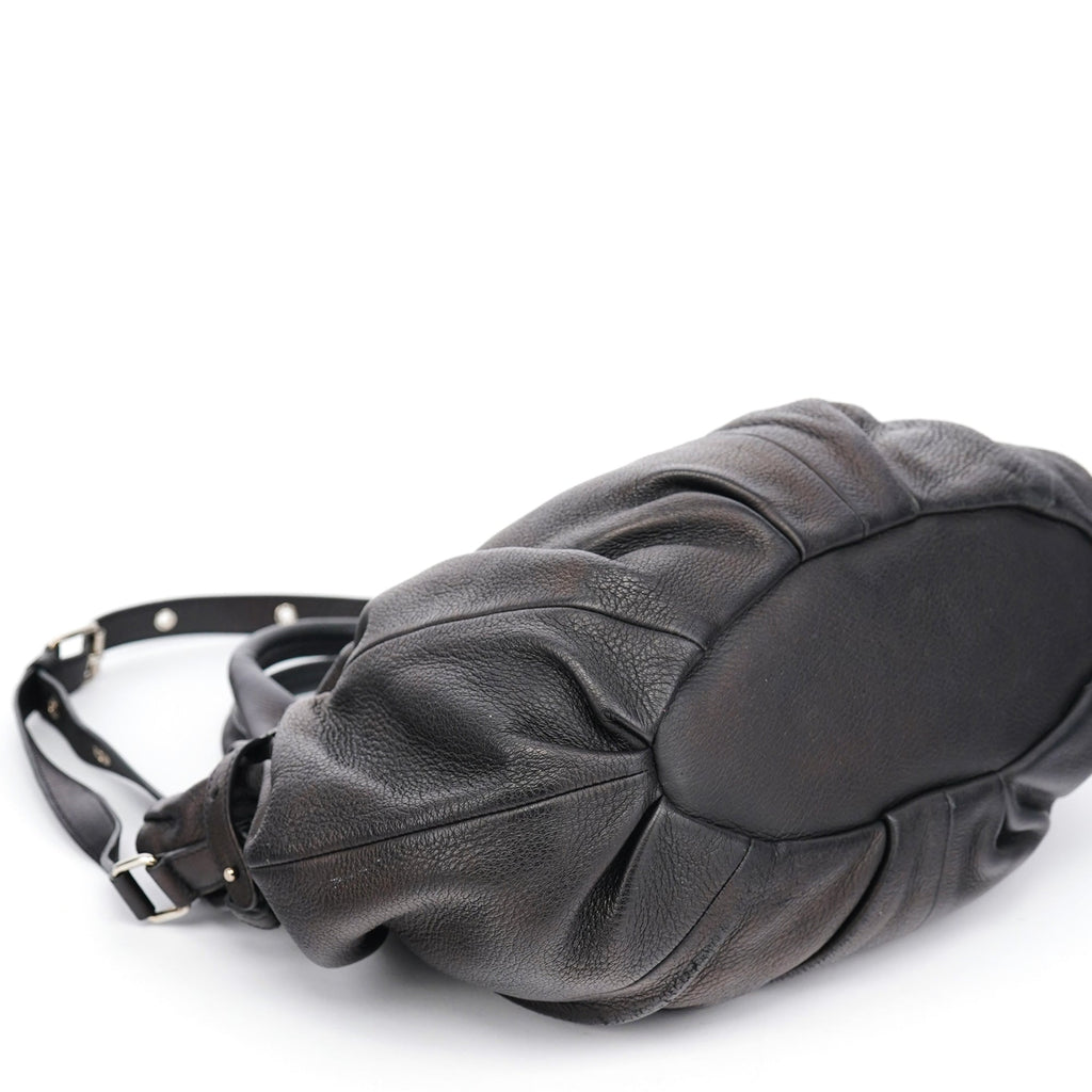 Brown Leather Pillow 2-Way Tote Bag