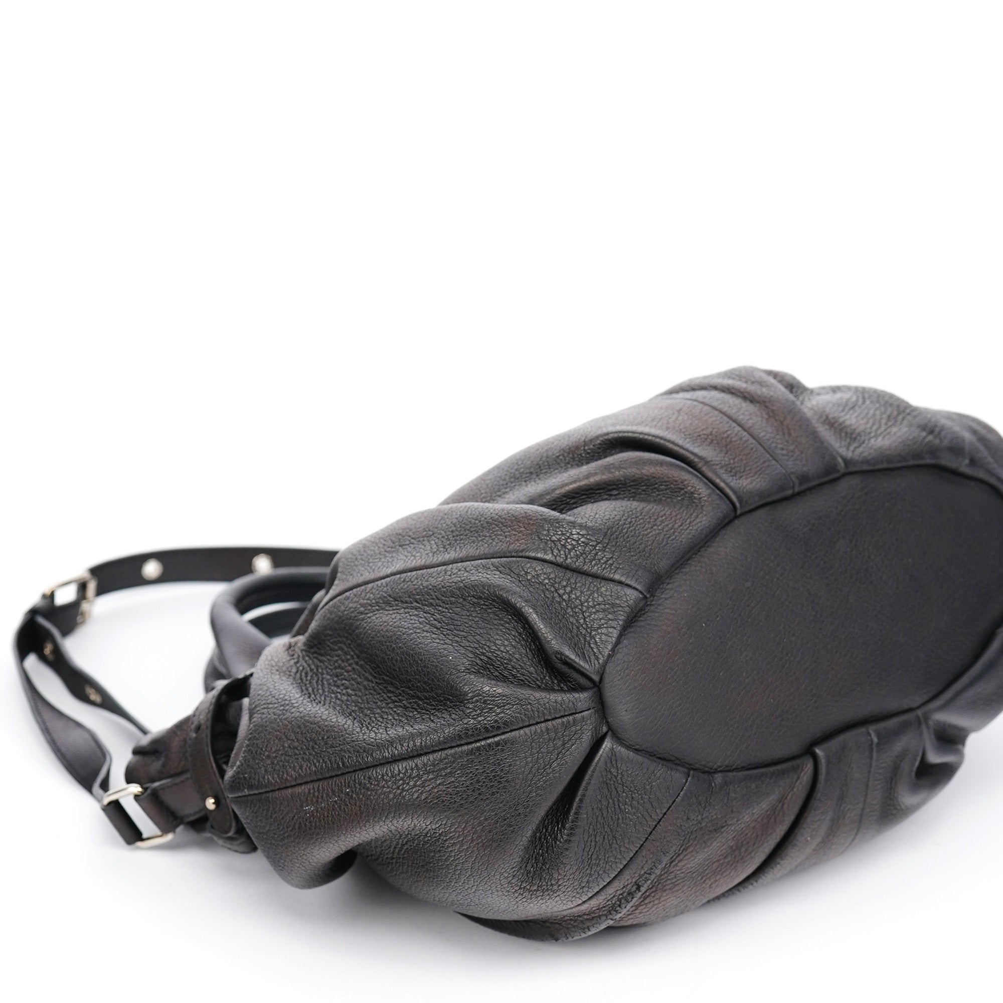 Brown Leather Pillow 2-Way Tote Bag
