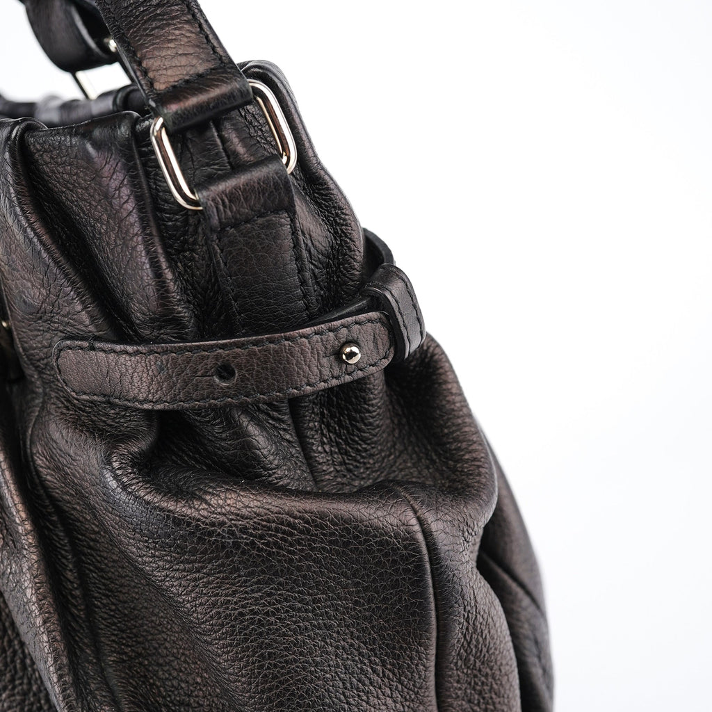 Brown Leather Pillow 2-Way Tote Bag