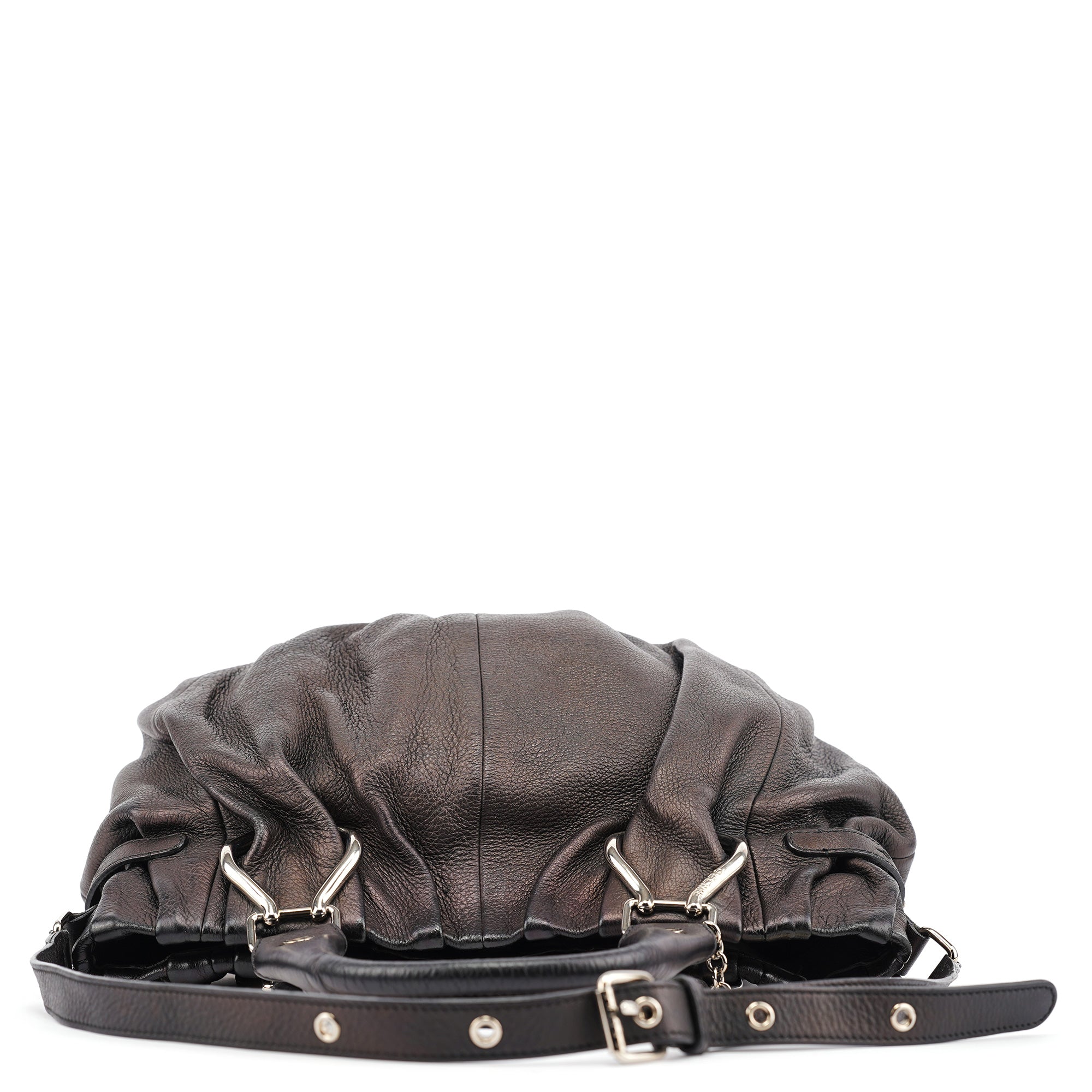 Brown Leather Pillow 2-Way Tote Bag