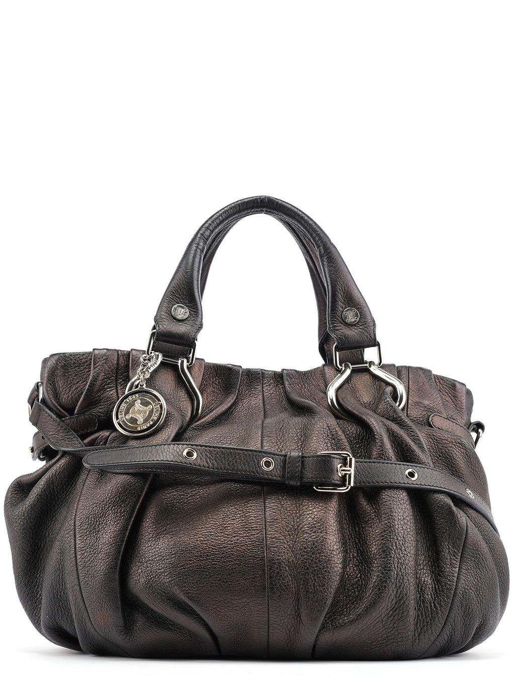 Brown Leather Pillow 2-Way Tote Bag