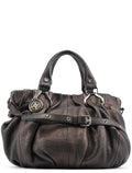 Brown Leather Pillow 2-Way Tote Bag