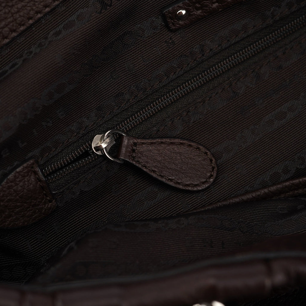Brown Leather Pillow 2-Way Tote Bag