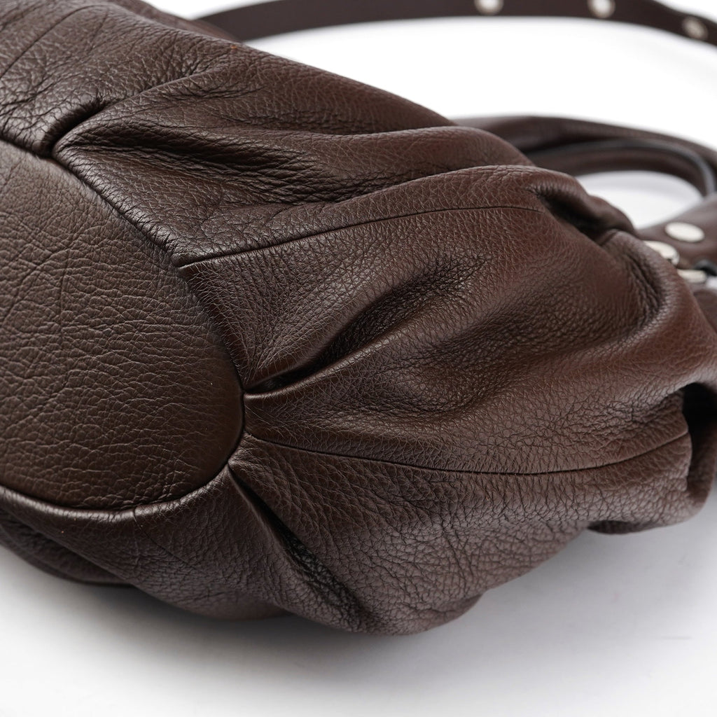 Brown Leather Pillow 2-Way Tote Bag