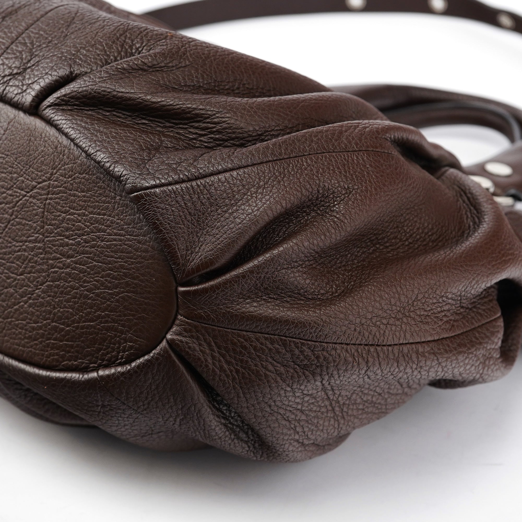 Brown Leather Pillow 2-Way Tote Bag