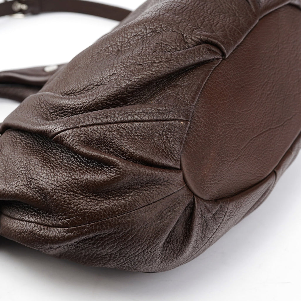 Brown Leather Pillow 2-Way Tote Bag