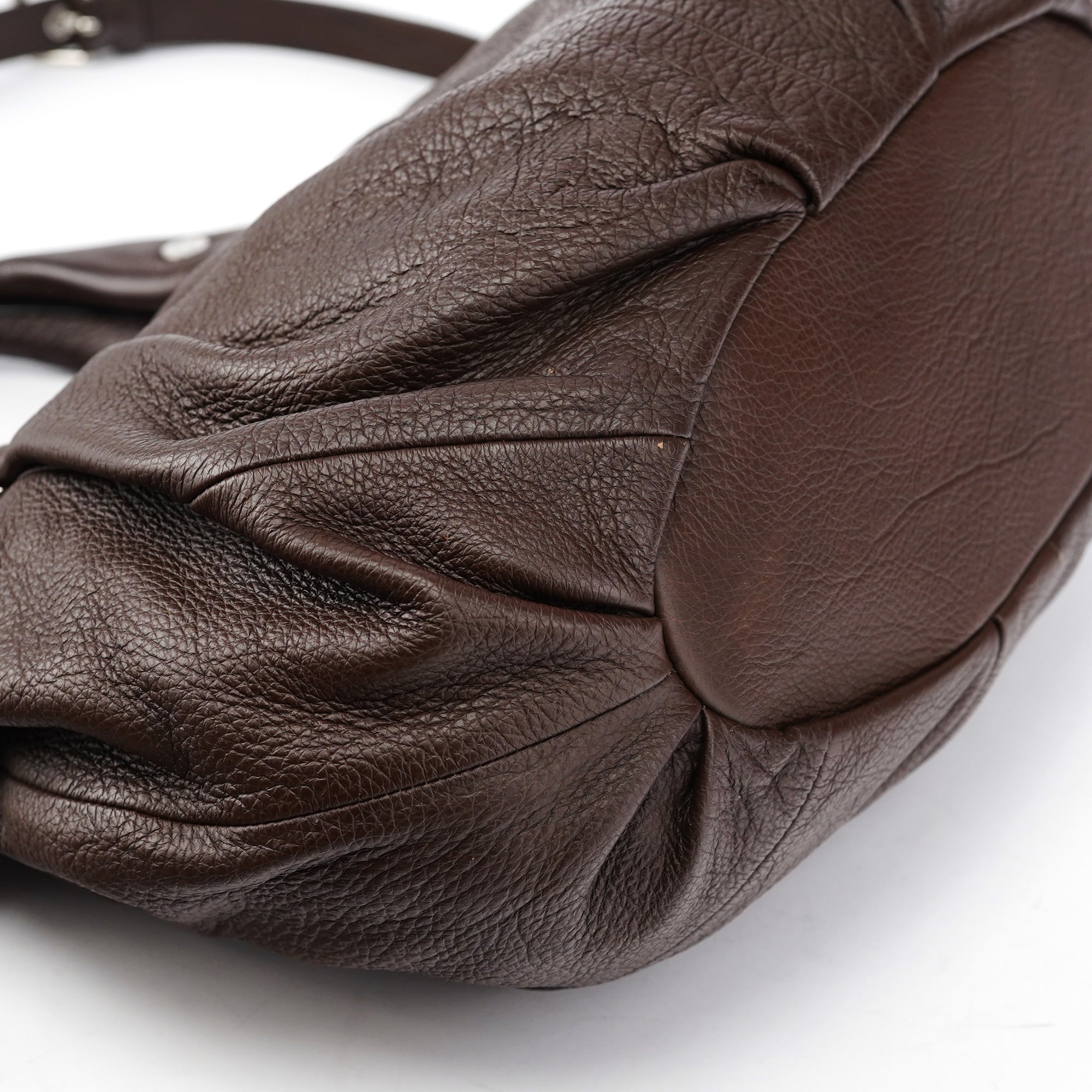 Brown Leather Pillow 2-Way Tote Bag