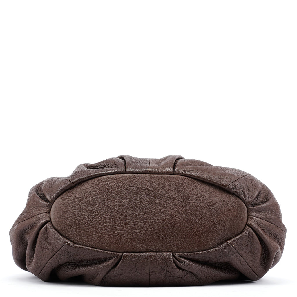 Brown Leather Pillow 2-Way Tote Bag