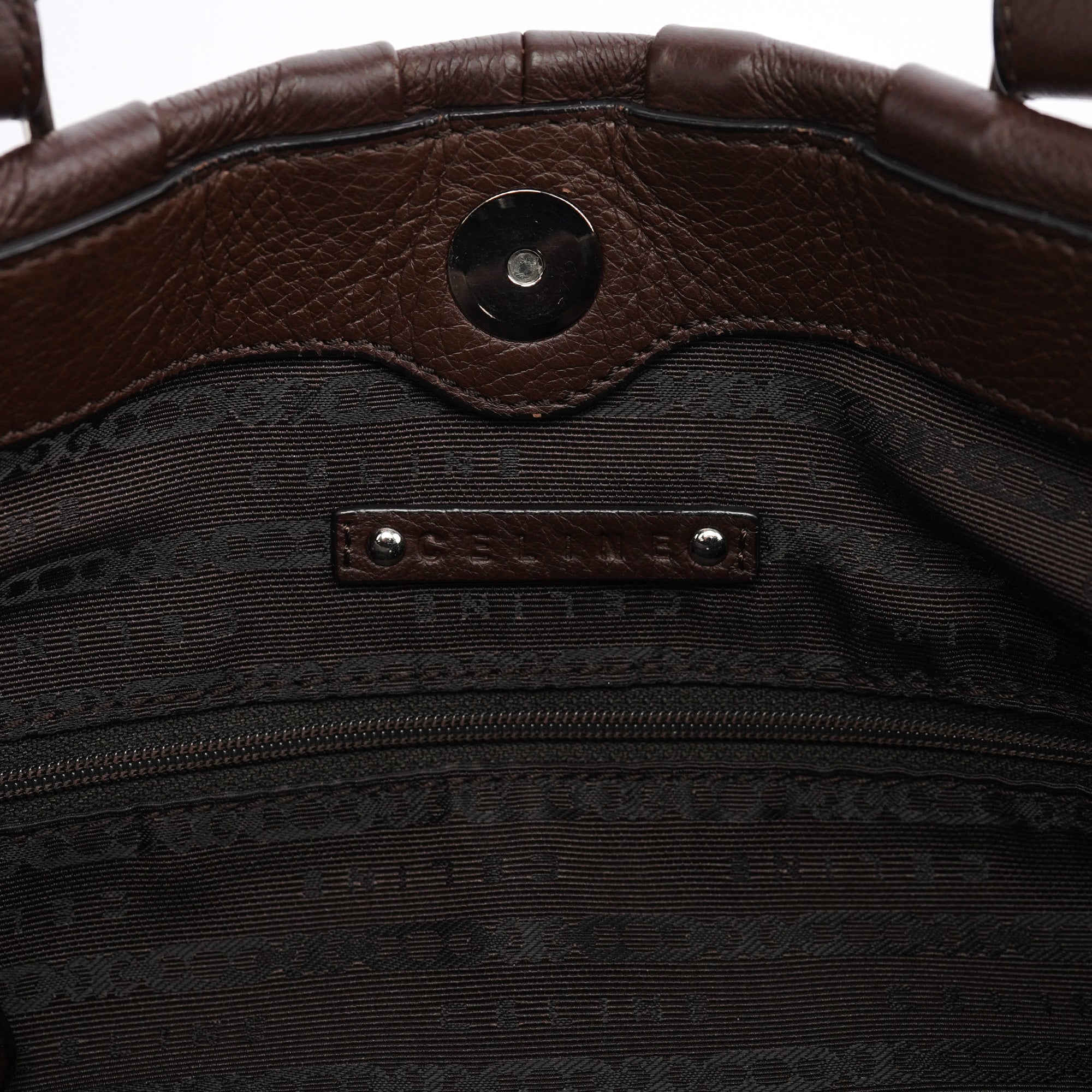 Brown Leather Pillow Tote Bag