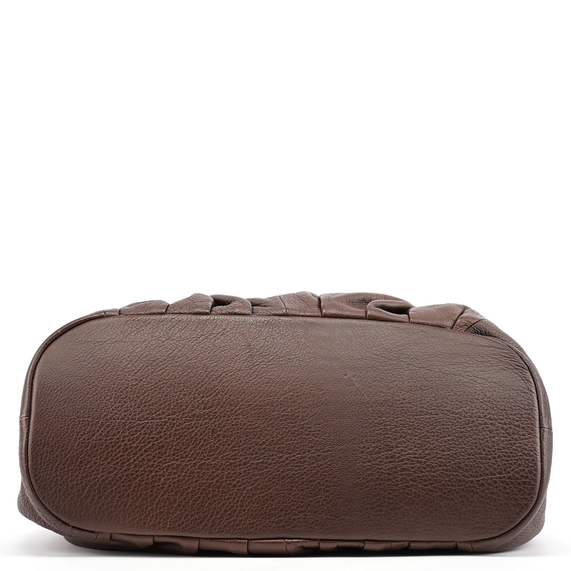 Brown Leather Pillow Tote Bag
