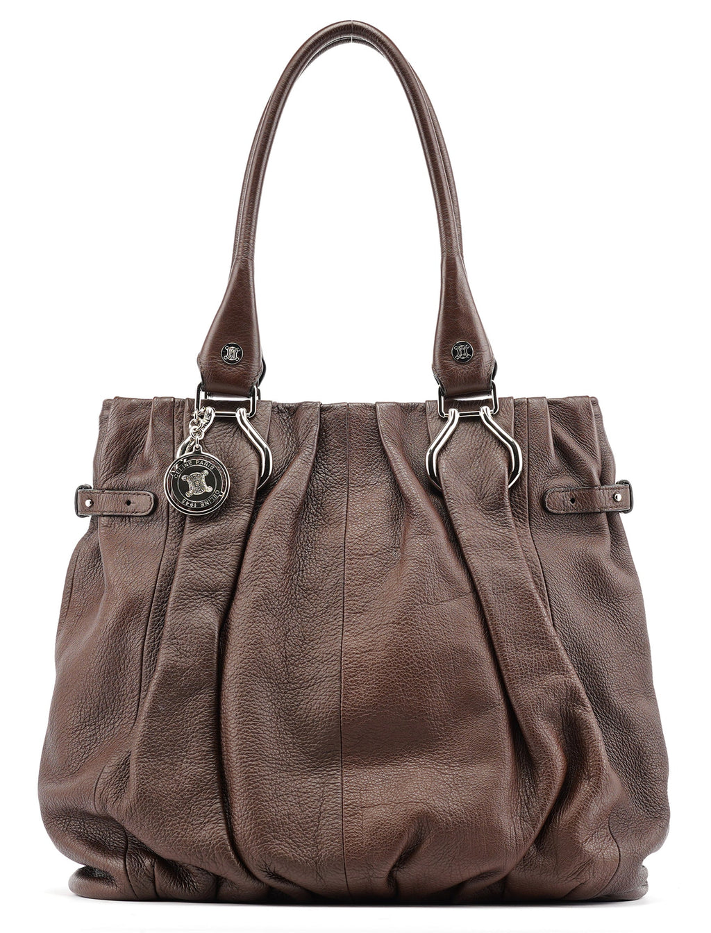 Brown Leather Pillow Tote Bag