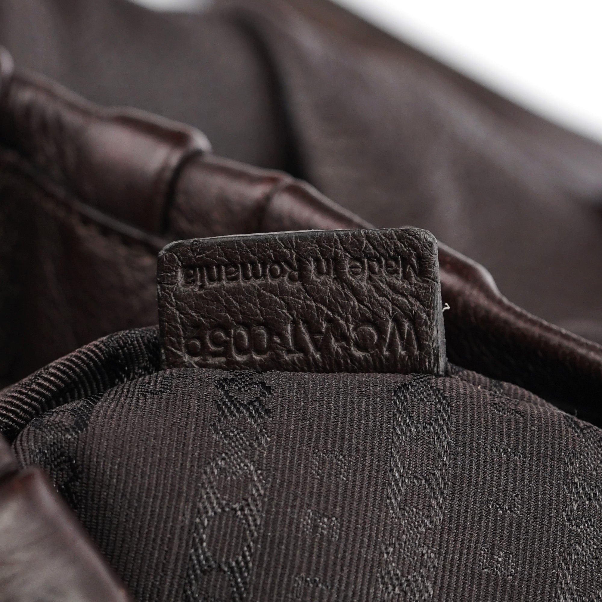 Brown Leather Pillow Tote Bag