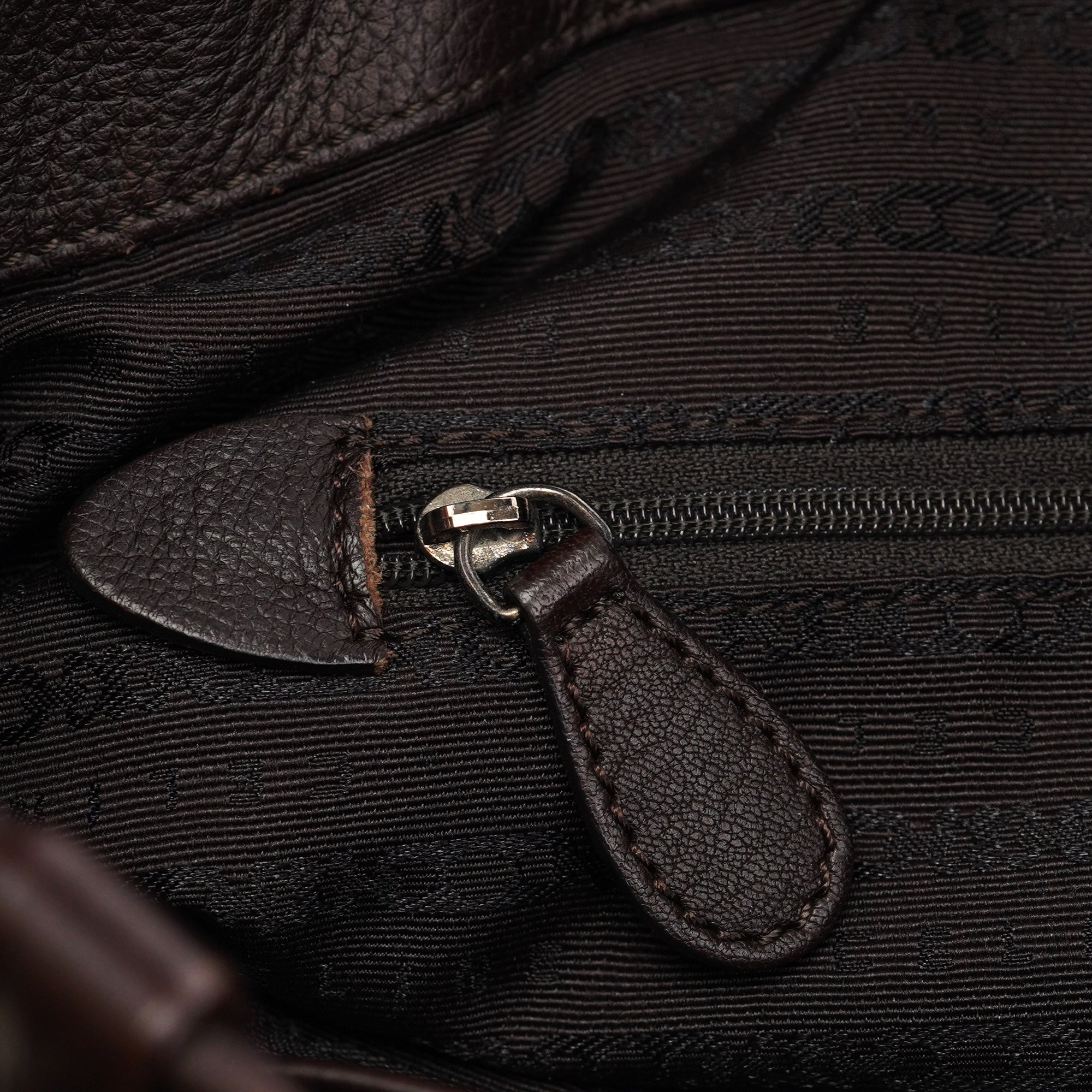 Brown Leather Pillow Tote Bag