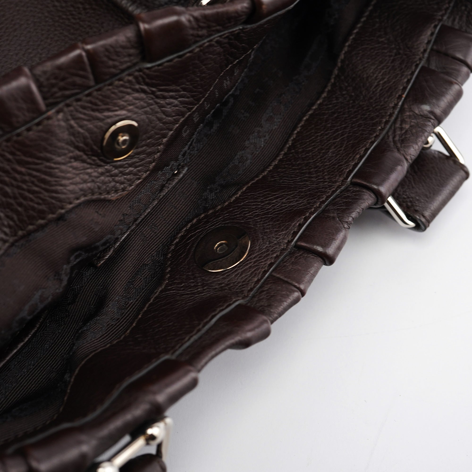 Brown Leather Pillow Tote Bag