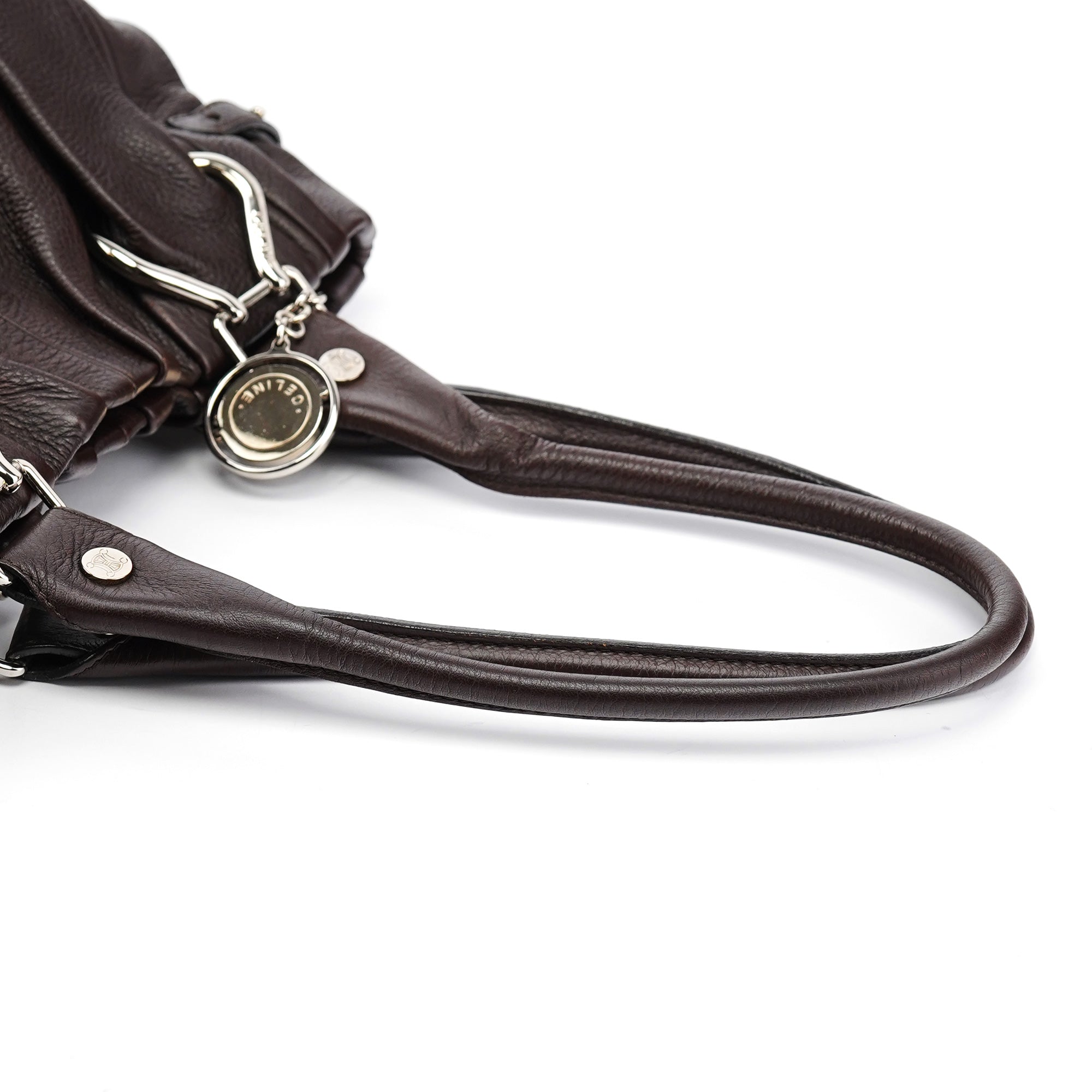 Brown Leather Pillow Tote Bag