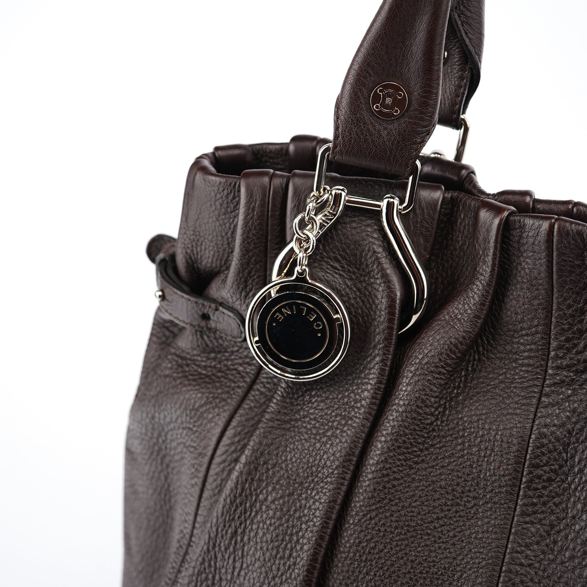 Brown Leather Pillow Tote Bag