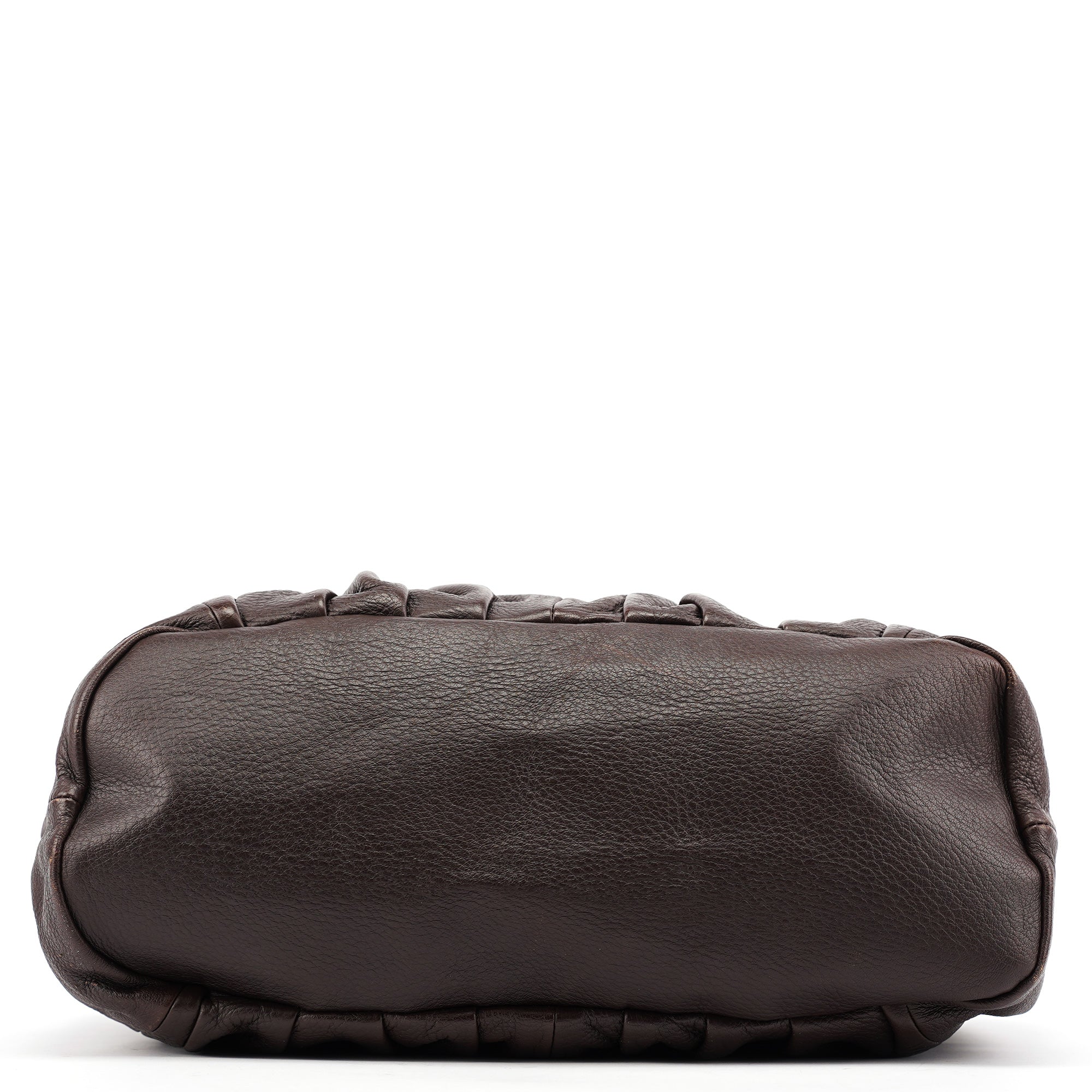 Brown Leather Pillow Tote Bag